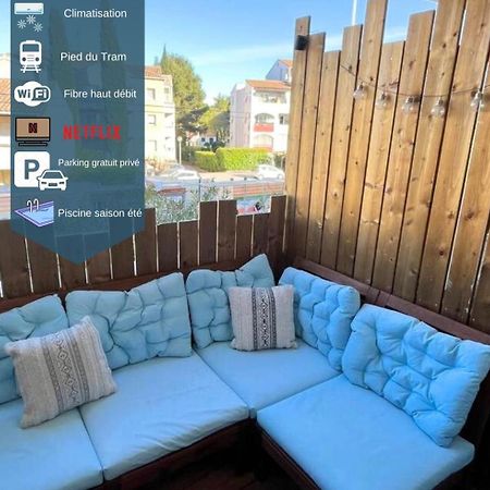 Joli T2/ Tram/ Clim/ Parking/ Wifi/ Piscine Apartment Montpellier Luaran gambar