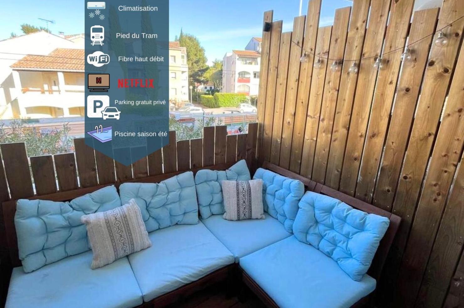 Joli T2/ Tram/ Clim/ Parking/ Wifi/ Piscine Apartment Montpellier Luaran gambar